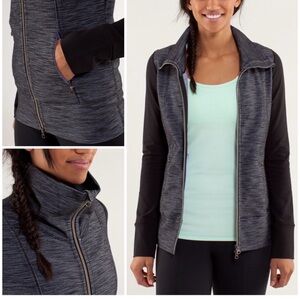 lululemon athletica Heathered Charcoal and Black Full-Zip Bomber Jacket